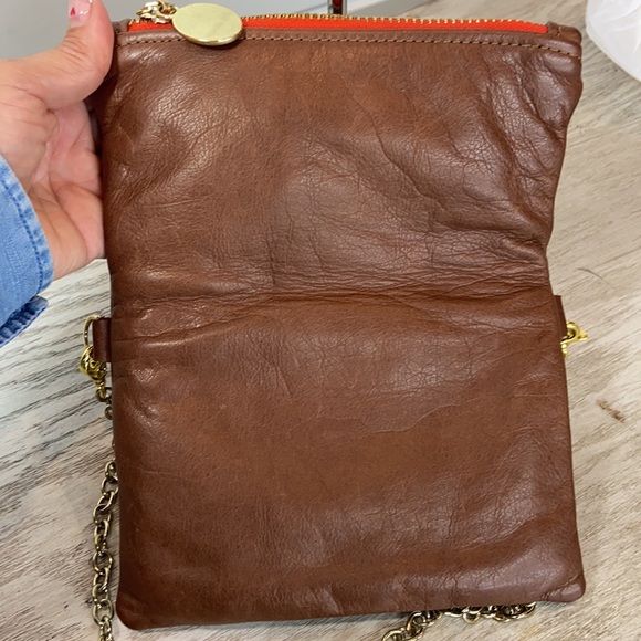 C Blau Croc Embossed Leather Foldover Clutch Boutique Convertible Bag Naples - Picture 6 of 8